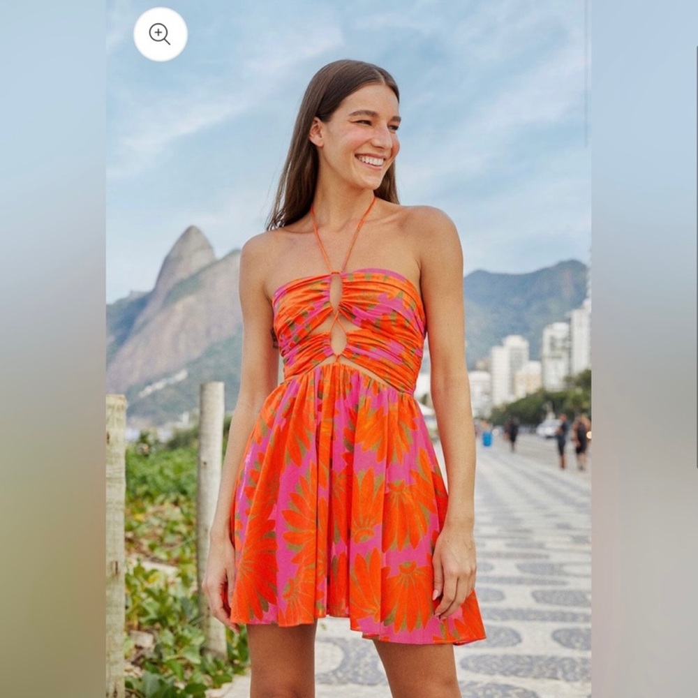 Farm Rio Pink Copacabana Mini Dress NWOT